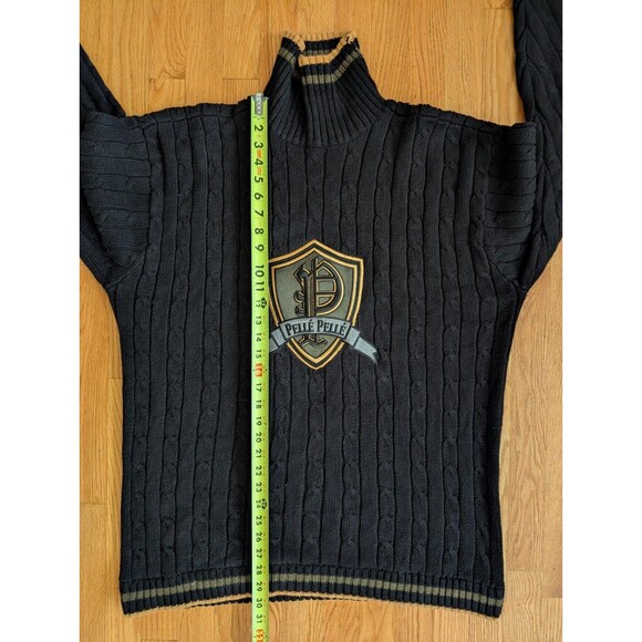 Pelle Pelle Sweater Mens Large Turtleneck Ramie Vintage Y2K Marc Buchanan - Picture 12 of 12